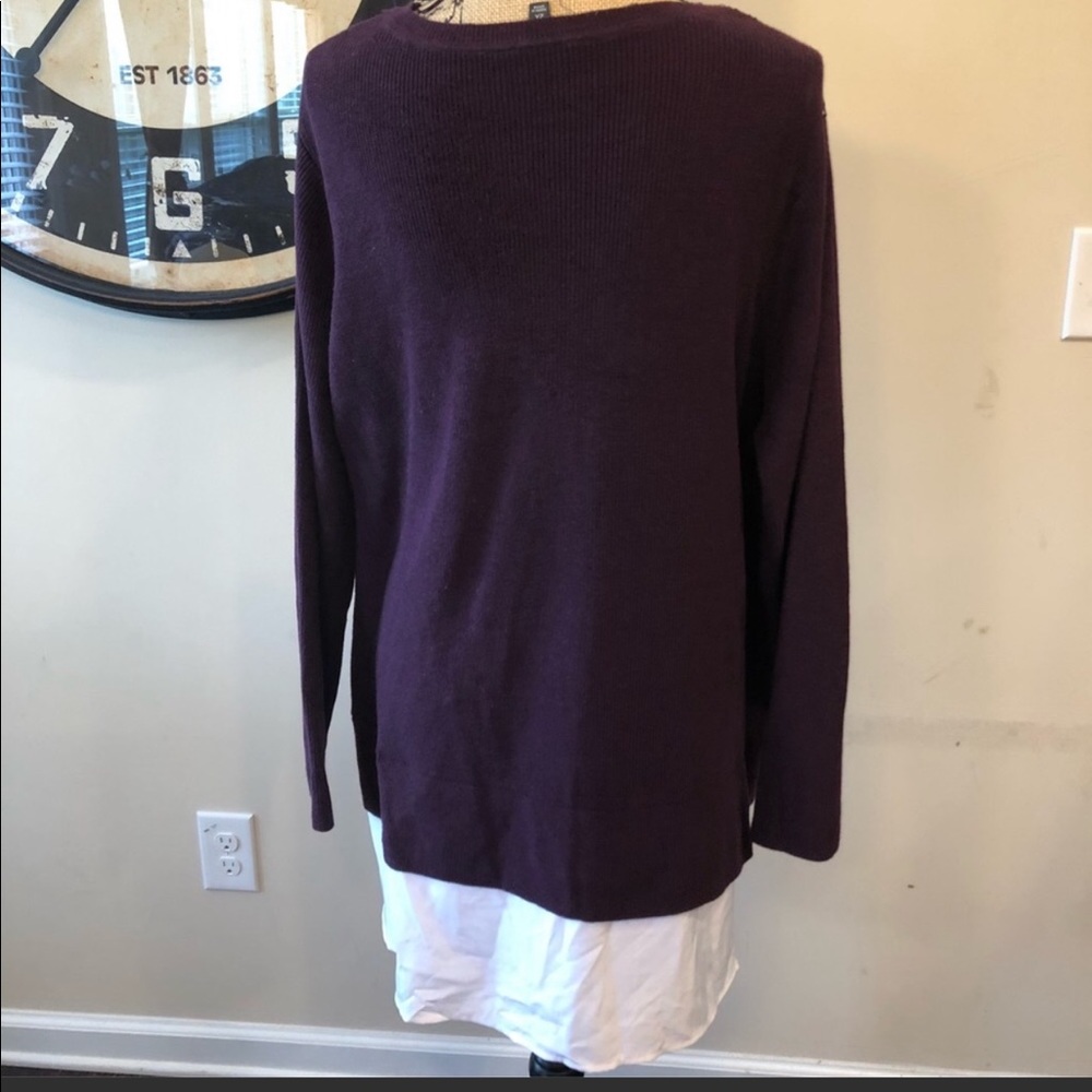 SIMPLY VERA WANG Mock-Layer Lace Front Sweater - Picture 5 of 5